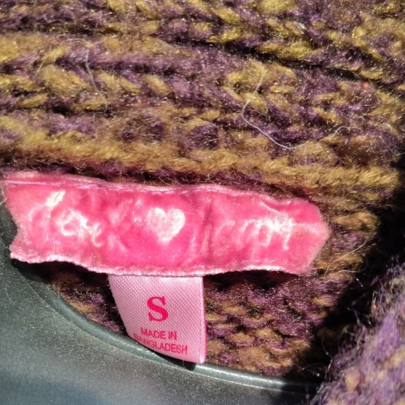 Derek Heart Brown and Purple Cowl Neck Sweater *Belt Not Included* - Picture 2 of 13